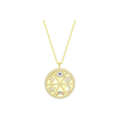 Sterling Silver Energy Wheel Pendant Necklace
