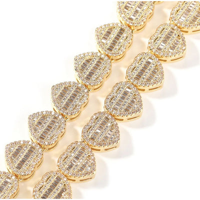 CZ Diamond Baguette Heart Necklace