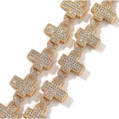 CZ Diamond Infinity Cross Chain