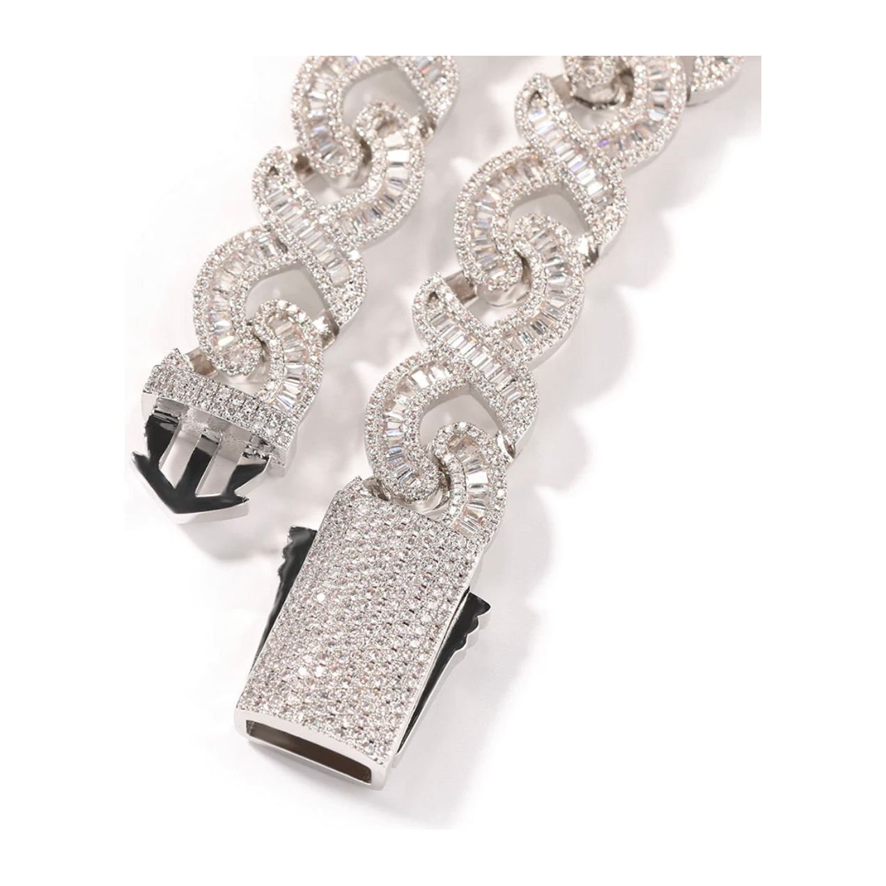 CZ Diamond Infinity Cuban Link Necklace