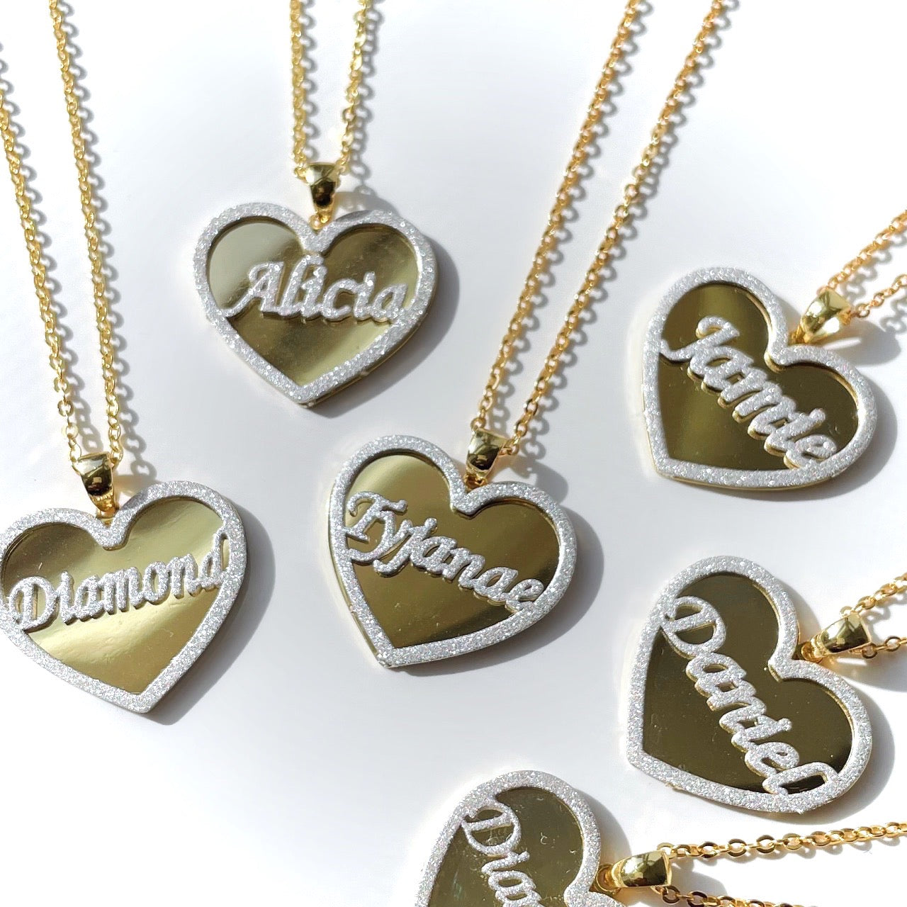 Sterling Silver Sparkling Heart Name Necklace