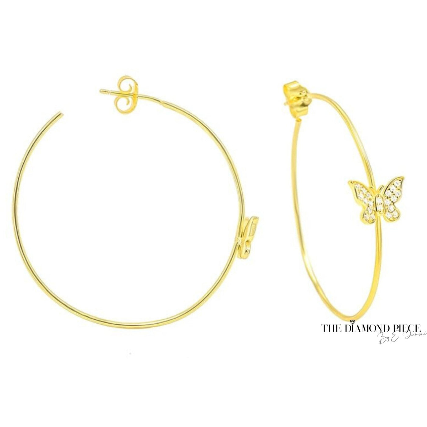 Pave Butterfly Hoops