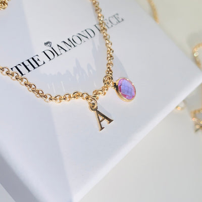 Initial Birthstone Anklet