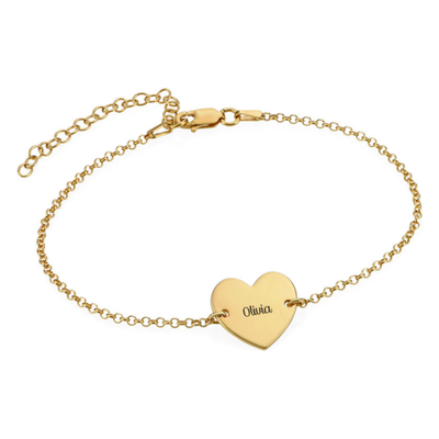 Sterling Silver Heart Name Anklet