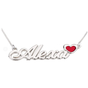 Sterling Silver Heart Name Necklace
