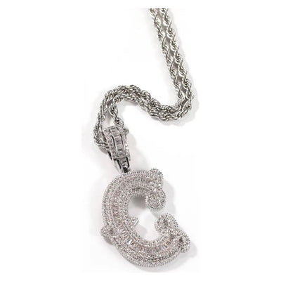 CZ Diamond Initial Pendant Necklace