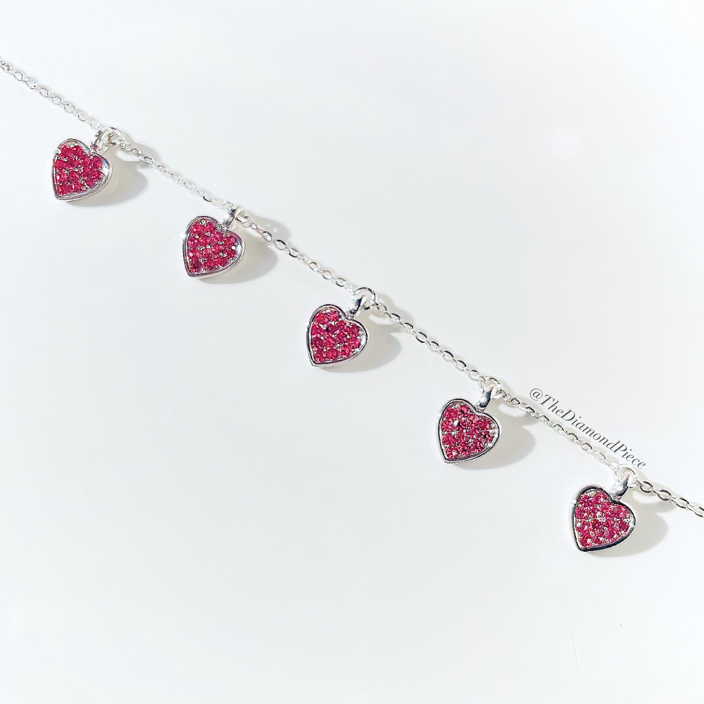 Sterling Silver Heart Charm Bracelet