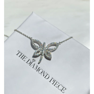 Sterling Silver CZ Diamond Butterfly Bliss Necklace