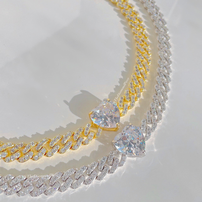 CZ Diamond Cuban Love Link