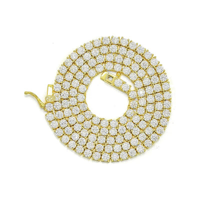 .925 Sterling Silver 3mm Tennis Necklace