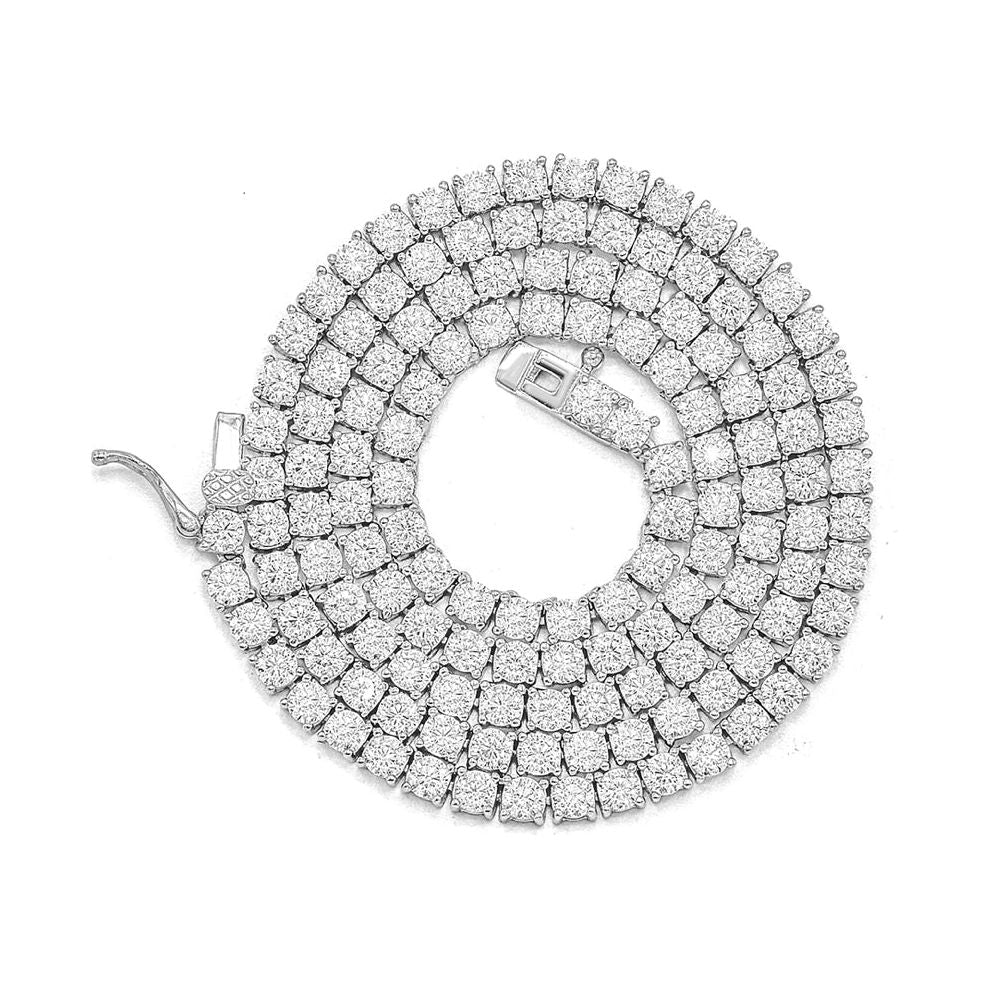 .925 Sterling Silver 3mm Tennis Necklace