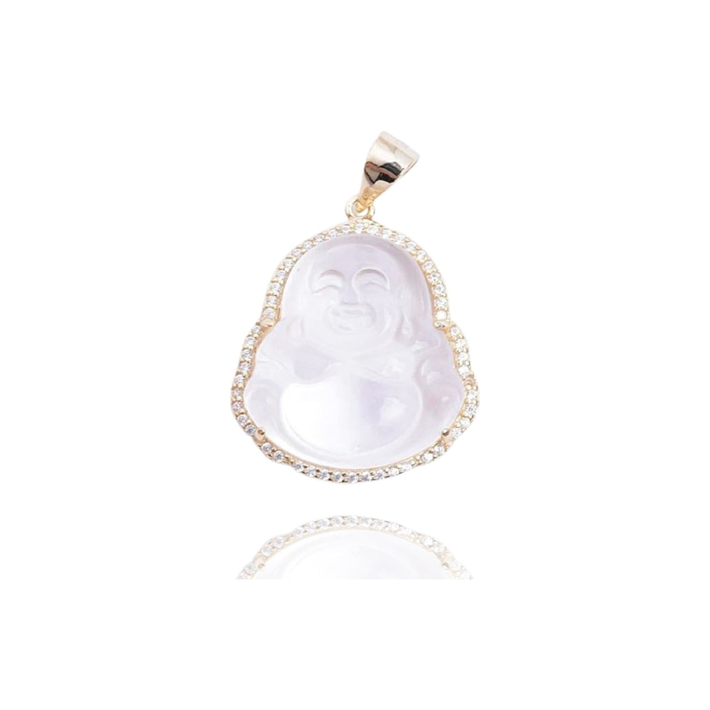 .925 Sterling Silver Crystal Buddha Charm Necklace