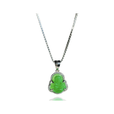 .925 Sterling Silver Mini Buddha Charm Necklace