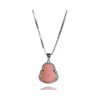 .925 Sterling Silver Mini Buddha Charm Necklace