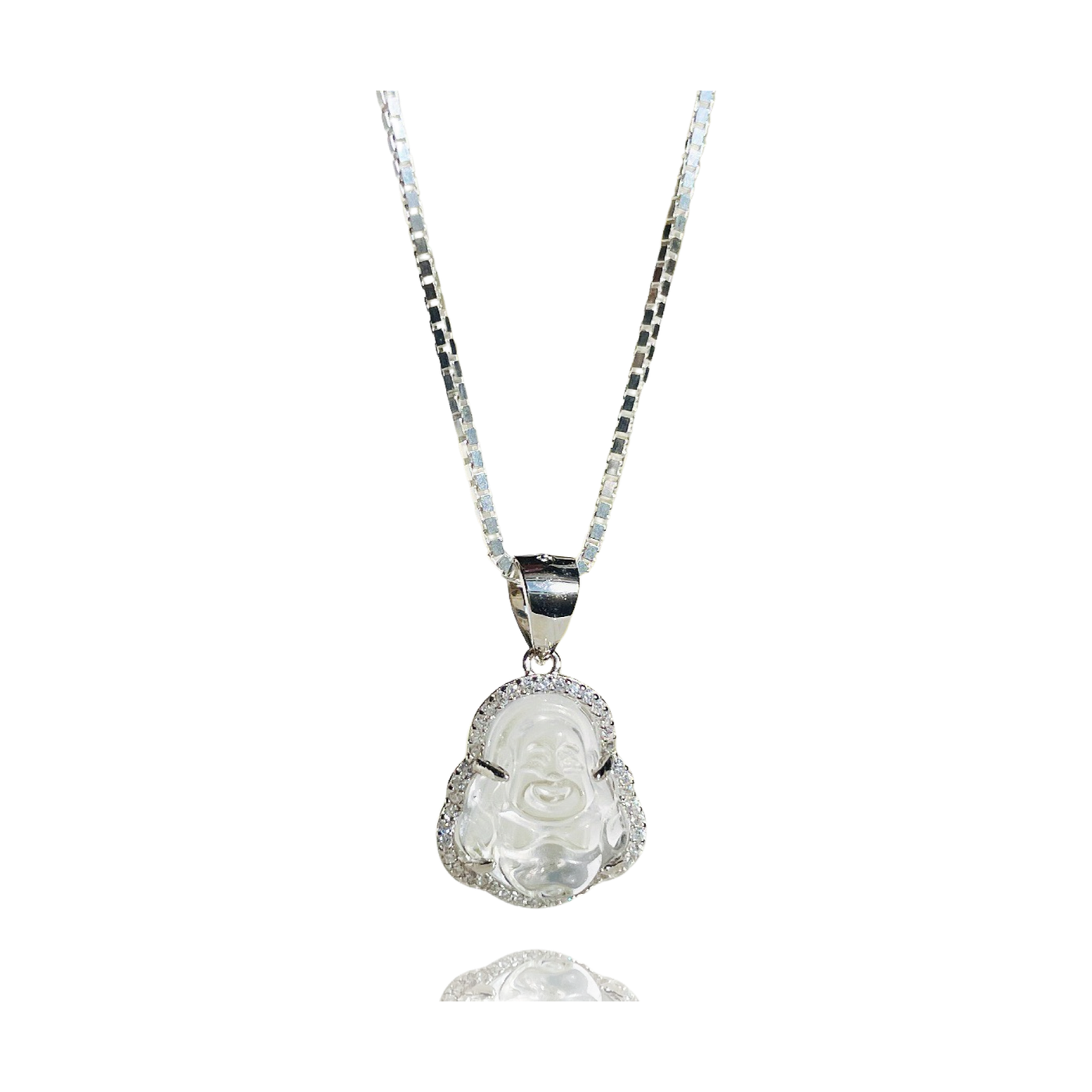 .925 Sterling Silver Mini Buddha Charm Necklace