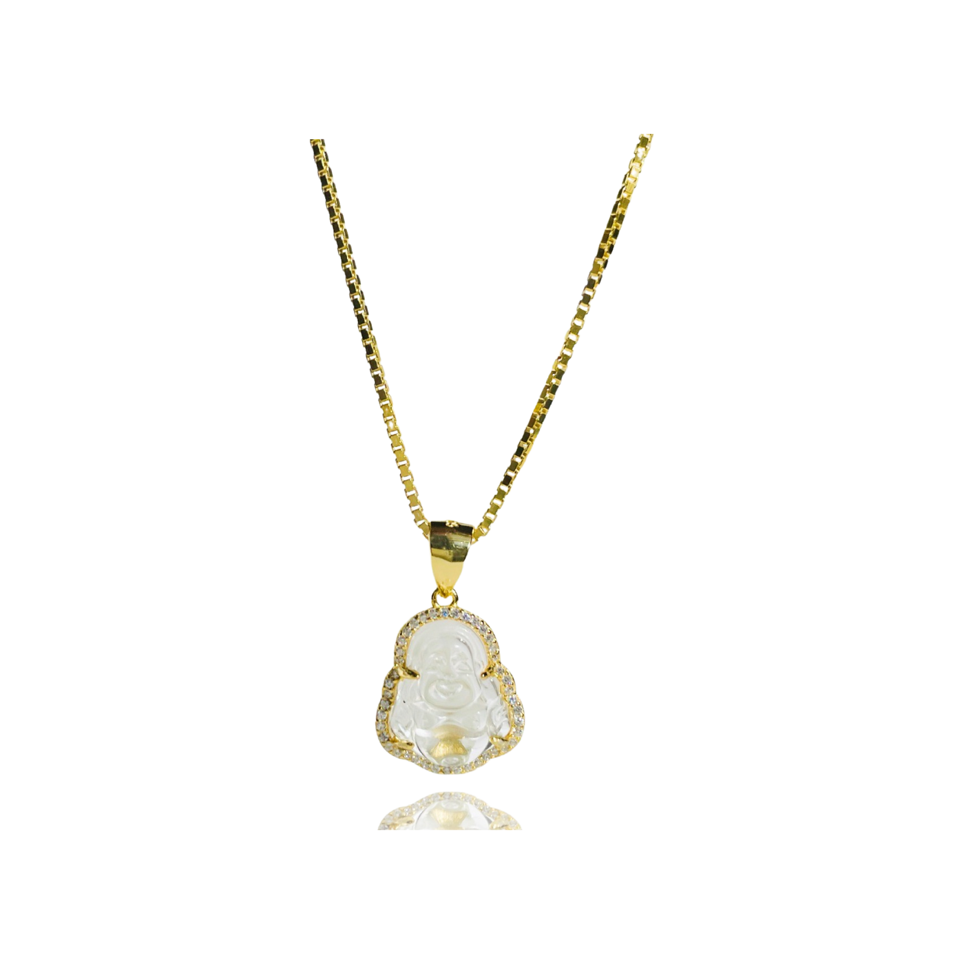 .925 Sterling Silver Mini Buddha Charm Necklace