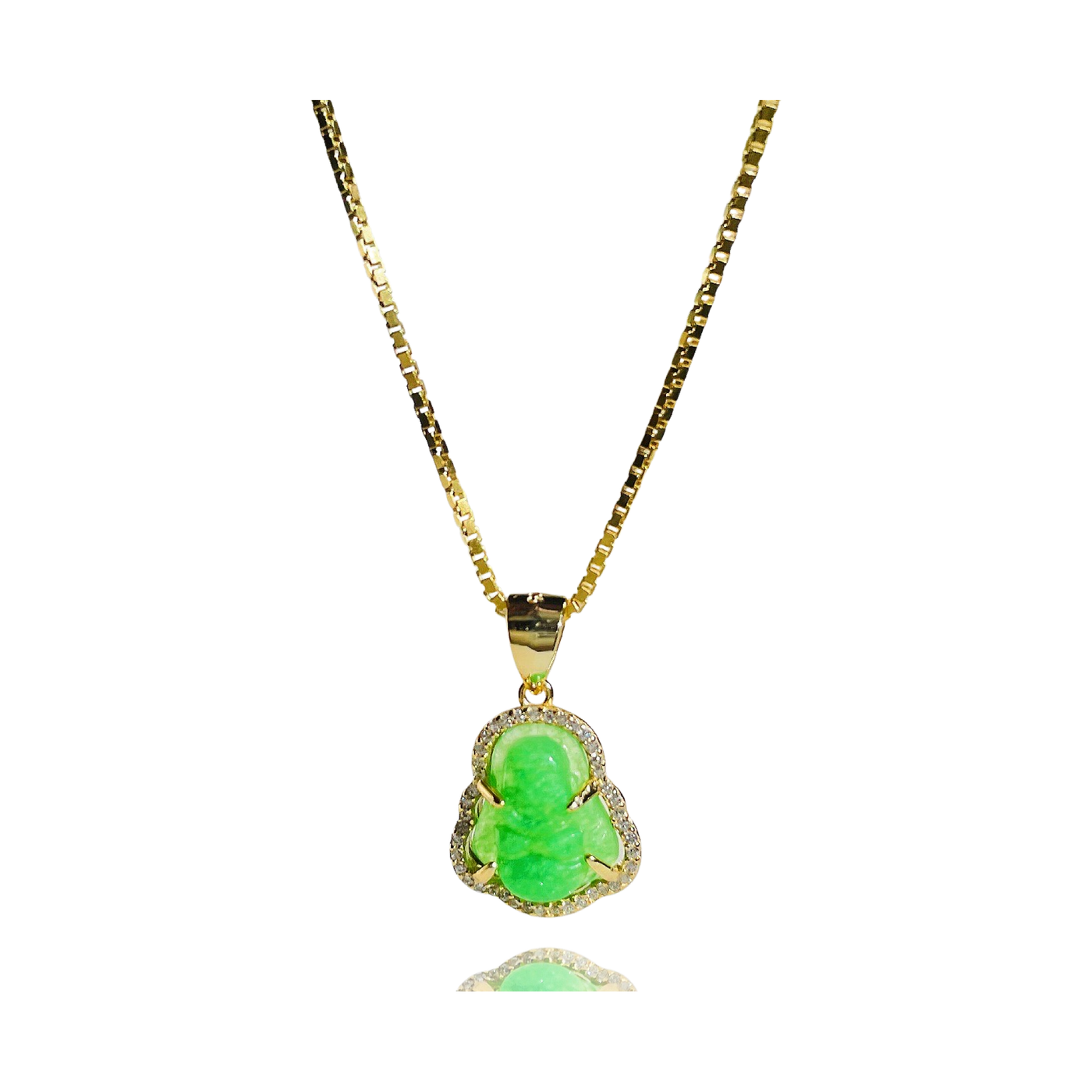 .925 Sterling Silver Mini Buddha Charm Necklace