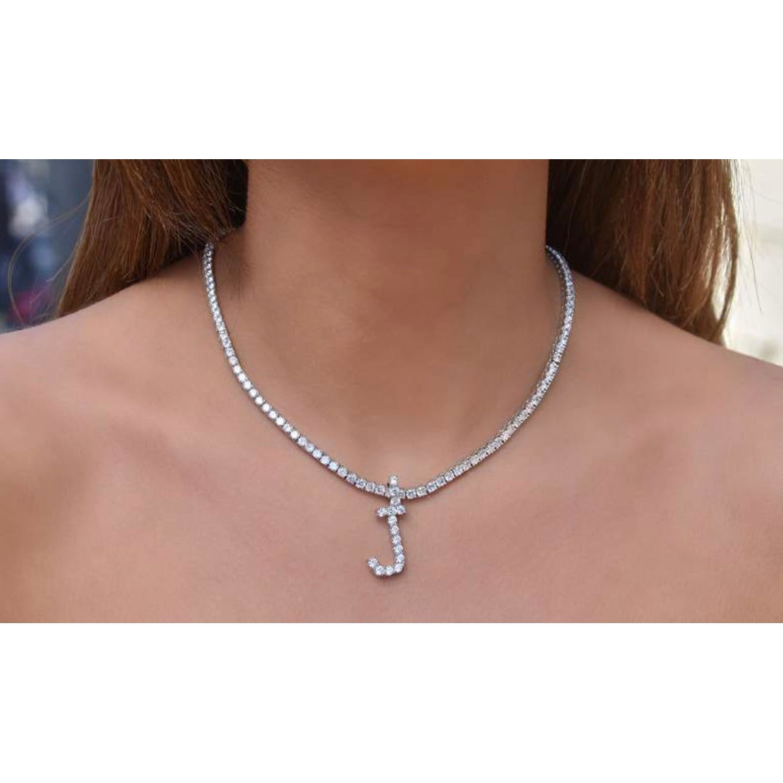 CZ Diamond Initial Necklace