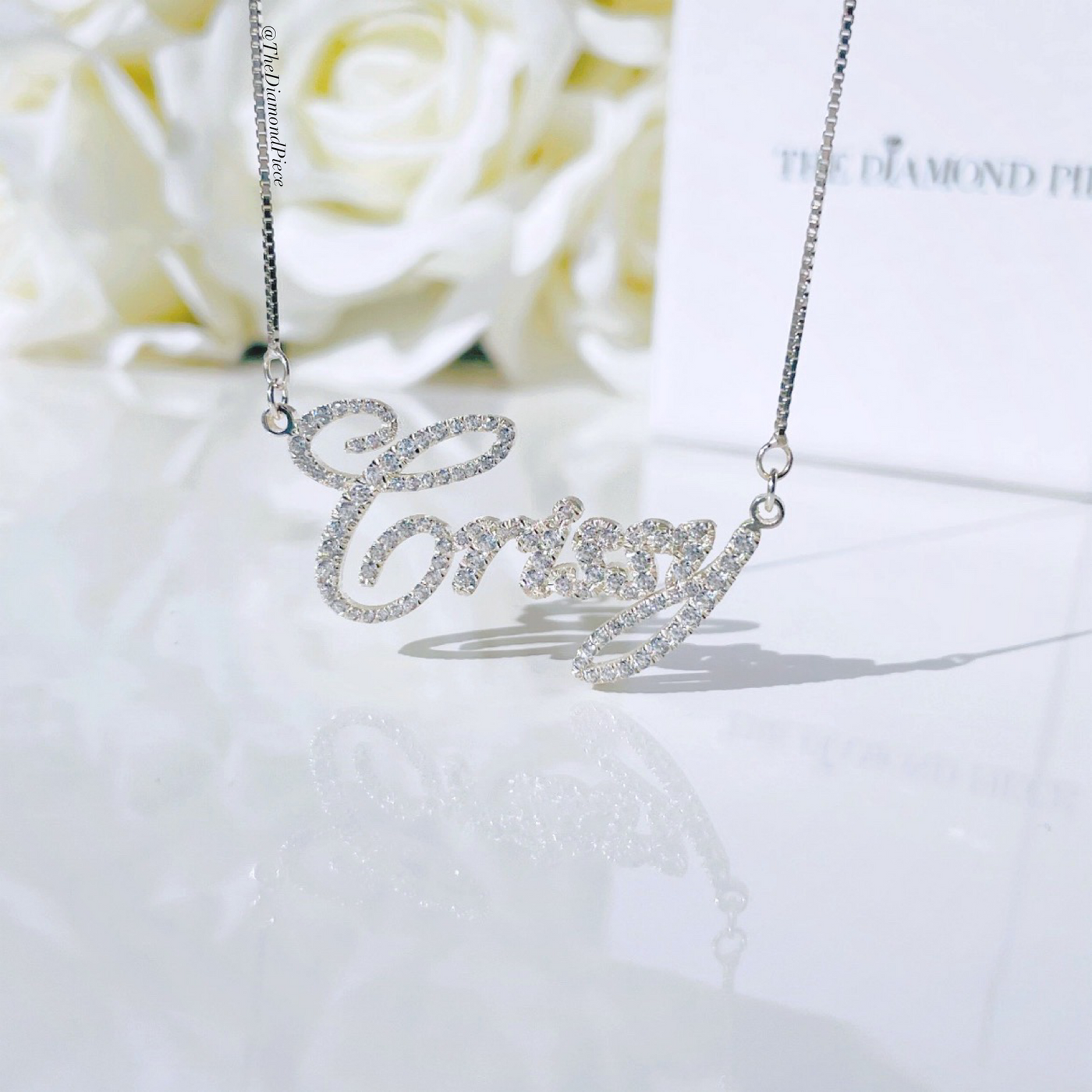 Sterling CZ Diamond Name Necklace