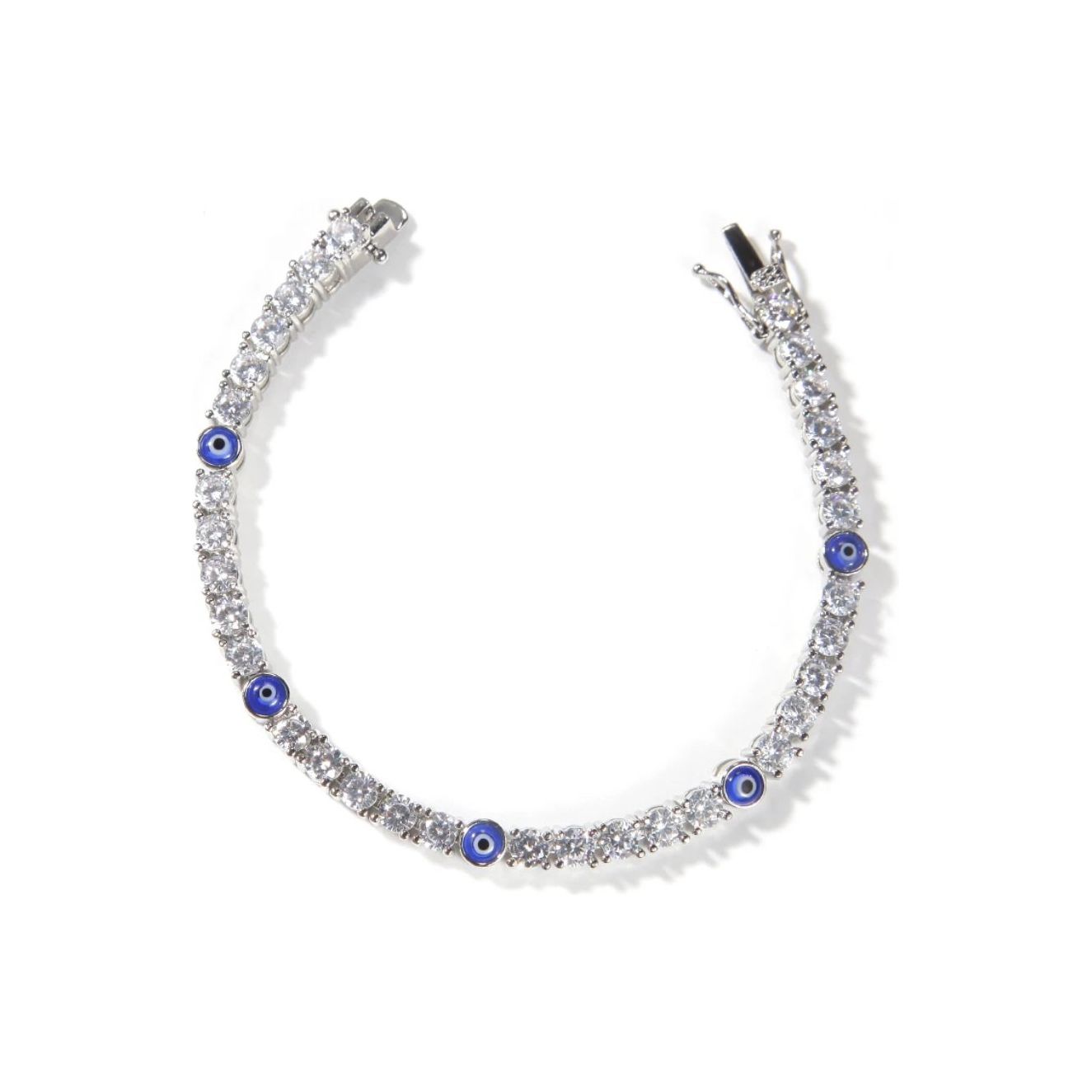 CZ Diamond Evil Eye Tennis Anklet