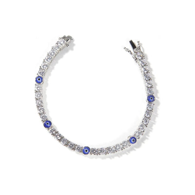 CZ Diamond Evil Eye Tennis Anklet
