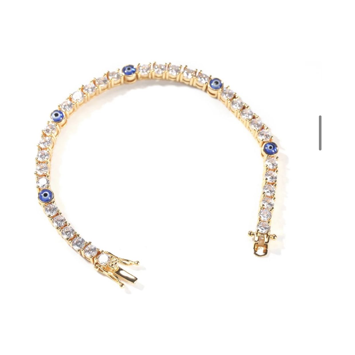 CZ Diamond Evil Eye Tennis Anklet