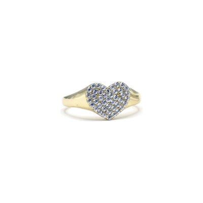 Sterling Silver CZ Diamond Pave Heart Ring