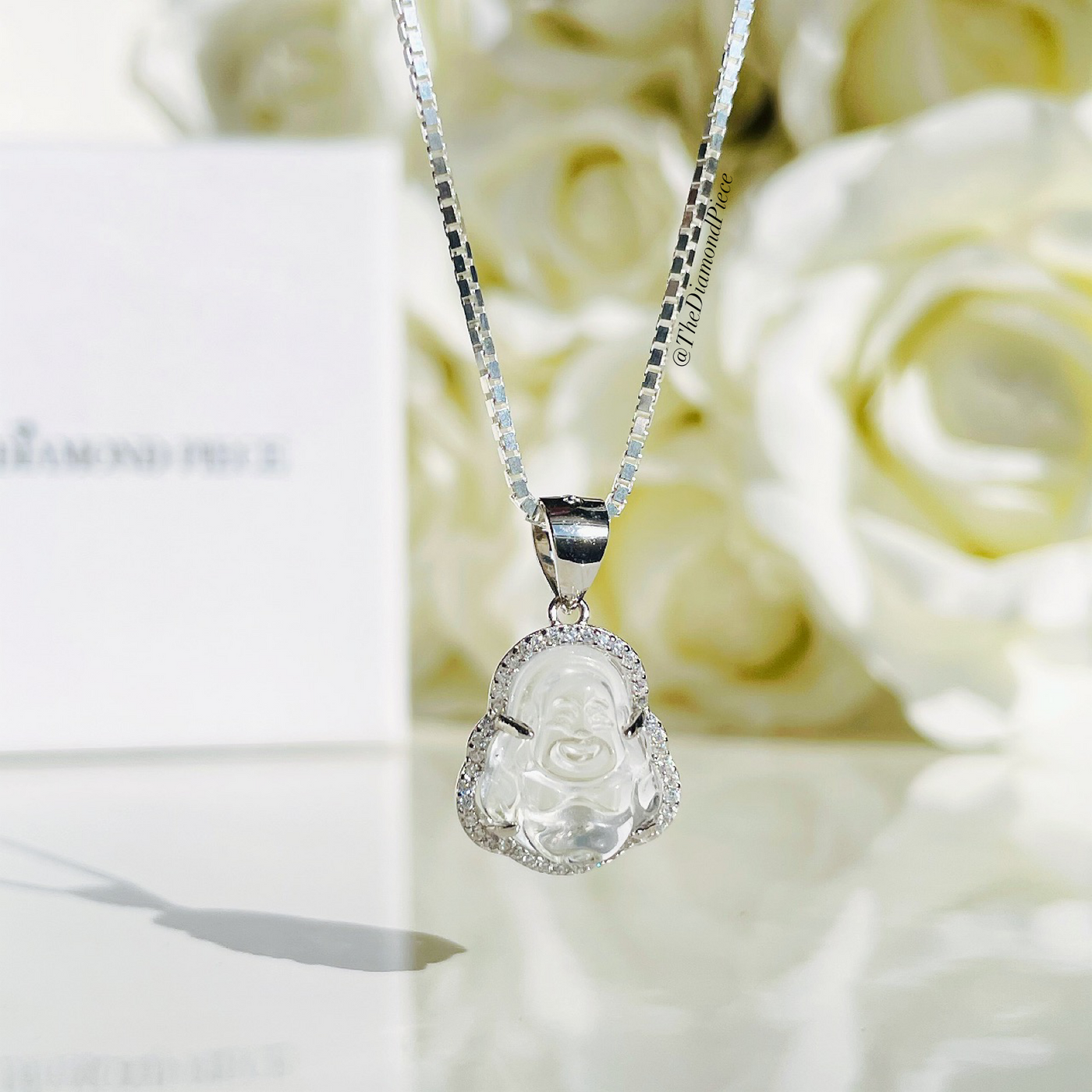 .925 Sterling Silver Mini Buddha Charm Necklace