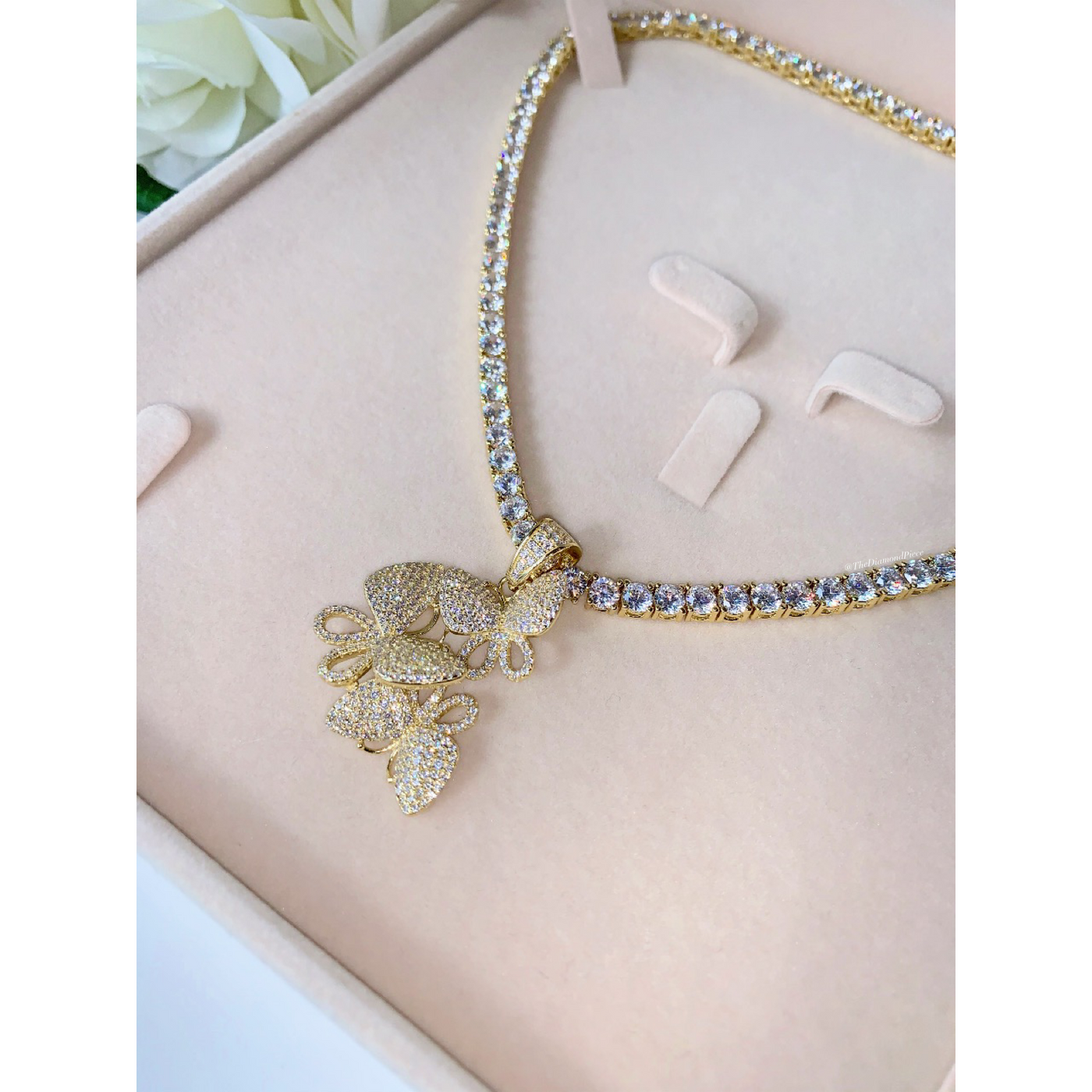 Butterfly Blossom Tennis Necklace