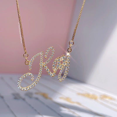Sterling CZ Diamond Name Necklace