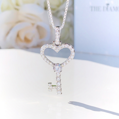Sterling Silver Key To My Heart Necklace