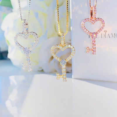 Sterling Silver Key To My Heart Necklace