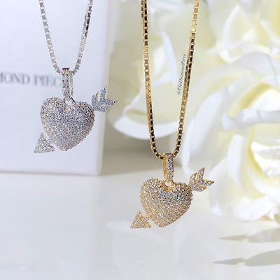 Sterling Silver CZ Diamond Love Struck Necklace