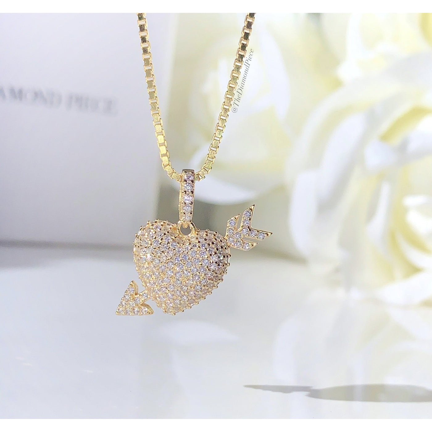 Sterling Silver CZ Diamond Love Struck Necklace
