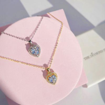 Sterling Silver Halo Heart Pendant Necklace