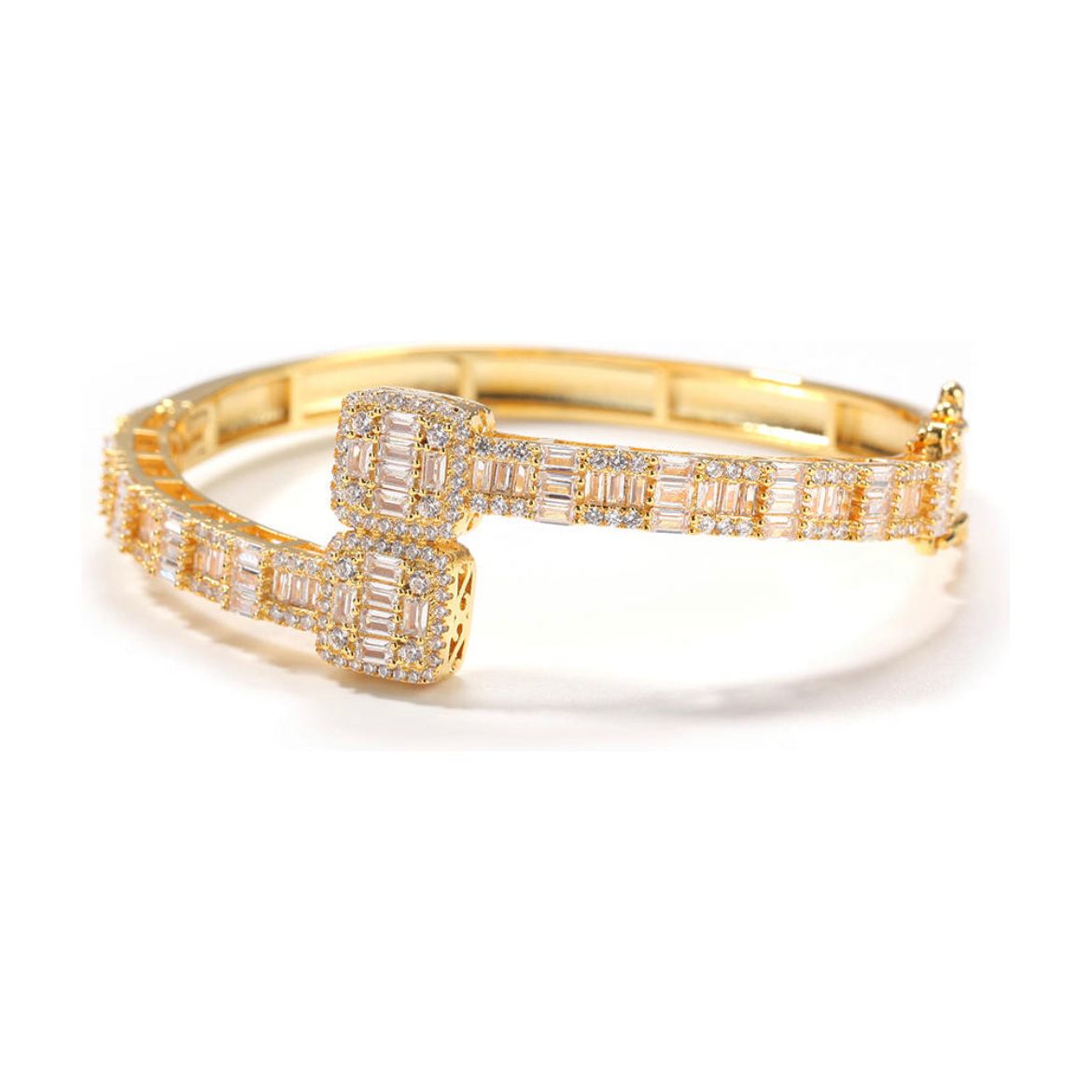 CZ Diamond Baguette Cluster Bangle