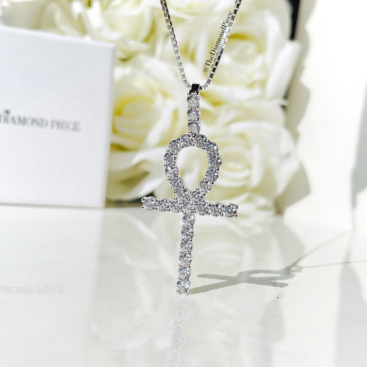 Real diamond 2025 ankh necklace