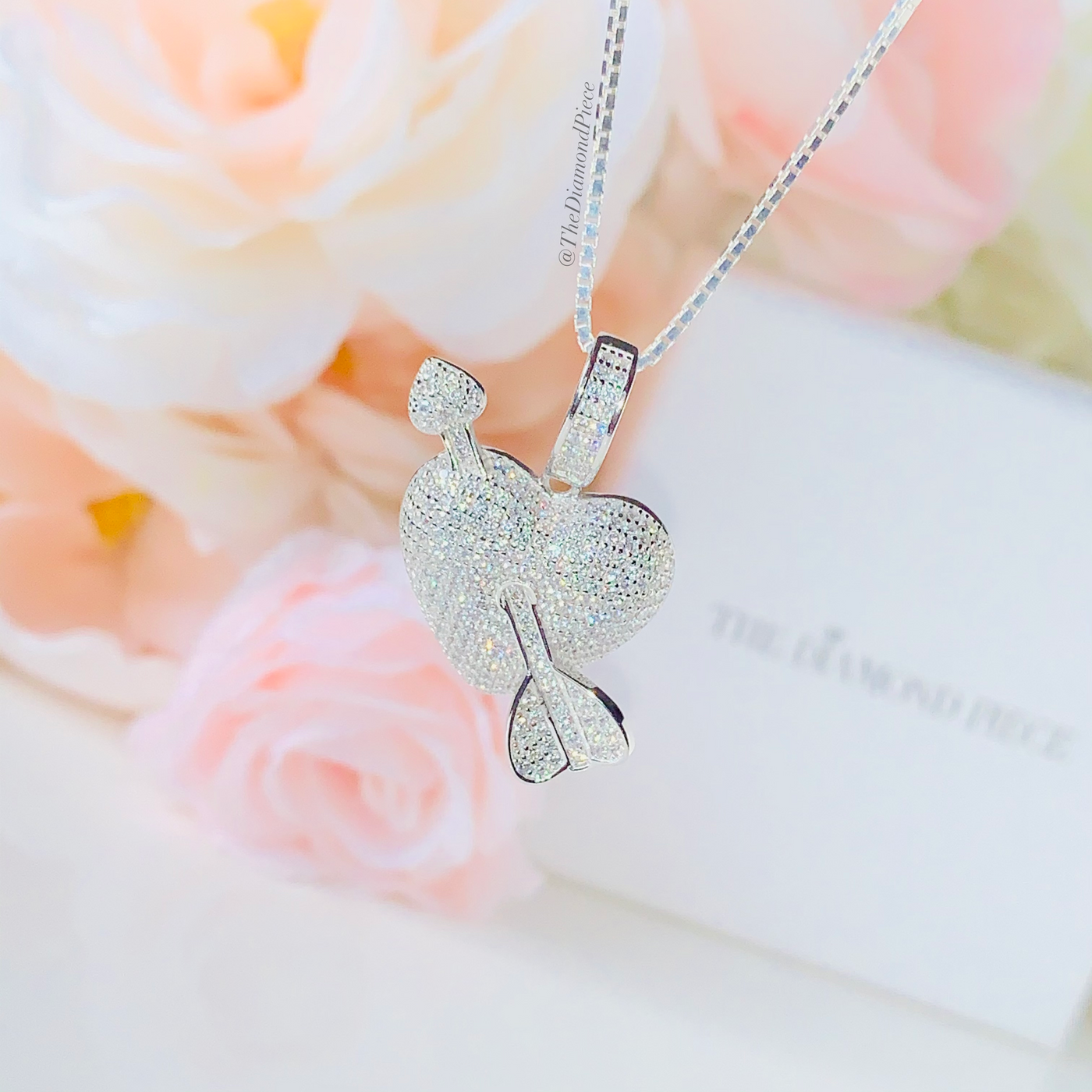 Sterling Silver CZ Diamond Love Struck Necklace 2.0