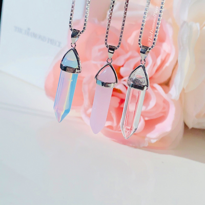 Sterling Silver Aura Quartz Necklace