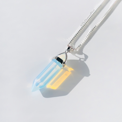 Sterling Silver Aura Quartz Necklace