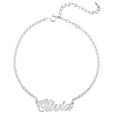 .925 Sterling Silver Classic Name Anklet