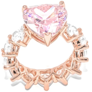 Sweet Love Sterling Silver CZ Diamond Heart Cut Ring