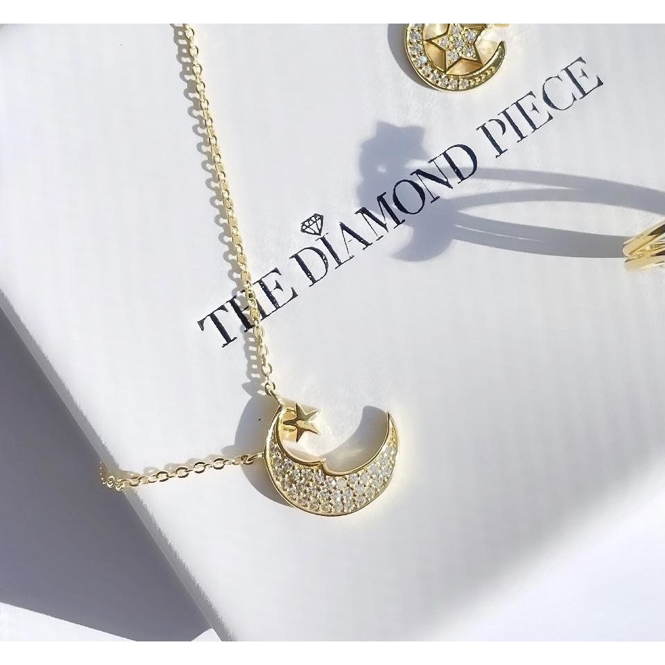 Sterling Silver Moon and Star Necklace