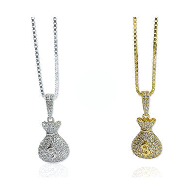 Sterling Silver Money Bag Necklace