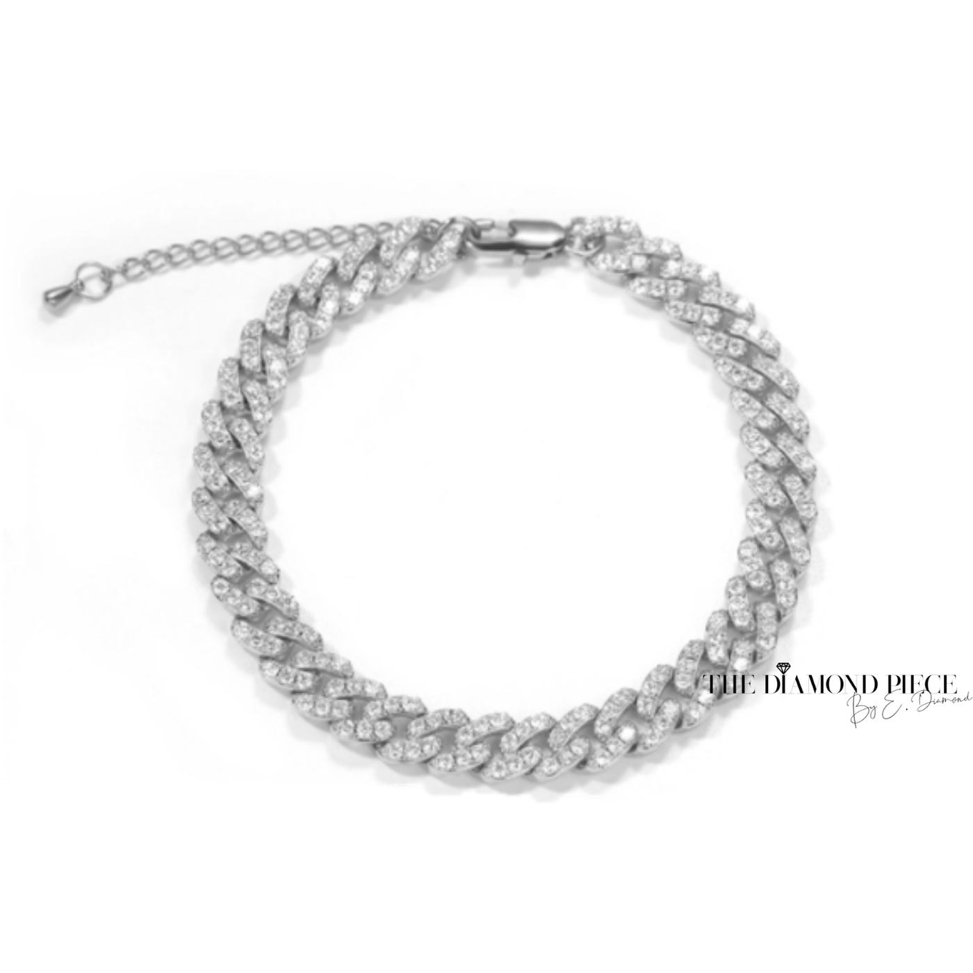 Adjustable Cuban Link Diamond  Anklet