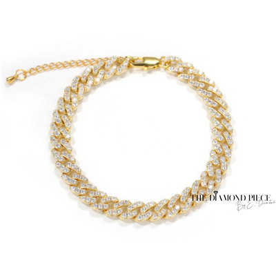 Adjustable Cuban Link Diamond  Anklet