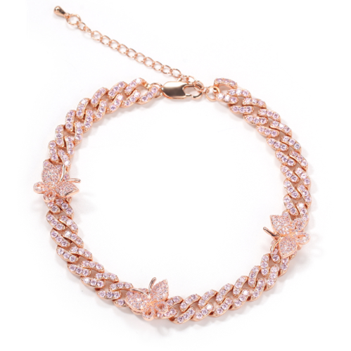 Adjustable Butterfly Cuban Link Anklet