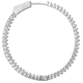 Baguette Hoop Earring ( .925 Sterling Silver )