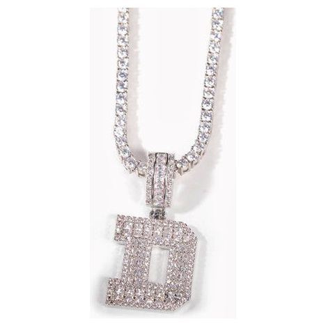 CZ Diamond Varsity Letter Pendant Necklace