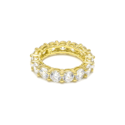 Classic Sterling Silver CZ Diamond Eternity Band